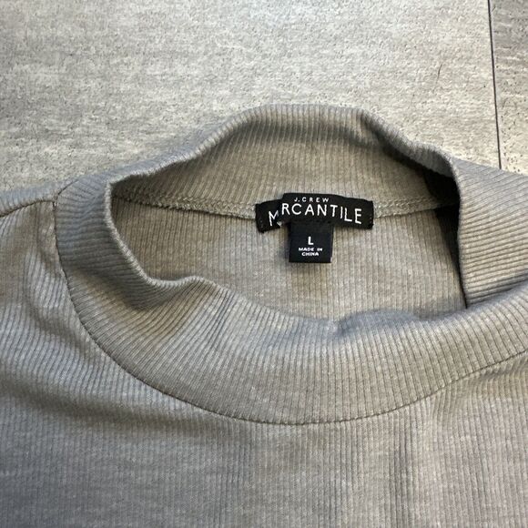 J. Crew Mercantile Ribbed Lightweight Mock Turtleneck Gray Comfortable Large - Picture 2 of 3